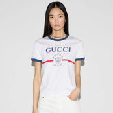 Gucci Women's Summer Solid Color Letter Printed Plain Knit Round Neck Short Sleeve T-Shirt #75653