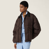 MiuMiu Ebony Technical Pong¨¦ Cropped Down Jacket #335949