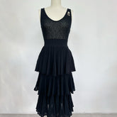Chanel Women's Spring/Summer Cotton Crew Neck Sleeveless Tank Knit Tiered Dress Dresses Ngvp #2332