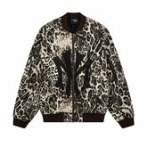 Mowalola X Ksubi Limited Edition Leopard Print Distressed Bomber Jacket Denim Cotton Jacket Fashionable High Street Cool Zipper Jacket Ngvp #2252