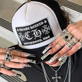 Chrome Hearts Men's Women's Black Letter Embroidered Hip Hop Baseball Cap Casual Duck Tongue Hat #71436