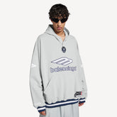 Balenciaga Top-quality Version Men's 3b Football Polo Hoodie in Grey white #336845