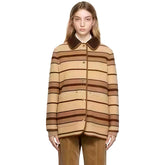 Burberry Women's Fall/Winter Fashion Casual Lapel Single Breasted Striped Long Sleeve Coat Jacket #79147