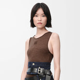 Loewe Women's Summer Solid Color Embroidered Logo Sleeveless Camisole Tank Top Vest #75686
