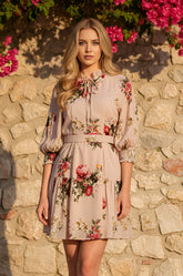 BROOKE Blush Floral Mini Dress