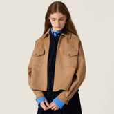 MiuMiu Women's Spring/Fall Fashion Classic Lapel Zipper Logo Short Jacket #79246
