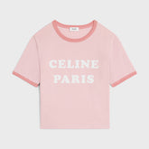Celine Women's Summer Logo Letter Print Round Neck Cotton Short Sleeve T-Shirt #74774