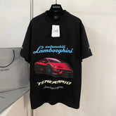 Balenciaga x Lamborghini Men's And Women's Summer Car Printing Round Neck Cotton Short Sleeve T-Shirt #71838