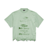 Balenciaga Women's And Men's Summer Solid Color Cotton Graffiti Printed Brushed Regular Fit Round Neck Short Sleeve T-Shirt #75925