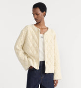 DIOR DiorAlps Cannage Jacket White Wool-Cashmere Blend Knit #336560
