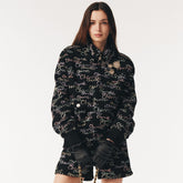 Chanel 25B Autumn And Winter Lapel Embroidered Wool AllOver Logo Belted Long Sleeved Jacket Casual Shorts Suit #332731