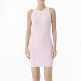 Chanel Women's CoCo Beach Summer Round Neck Pullover Sleeveless Colorblocking Cotton Knit Dresses #77267