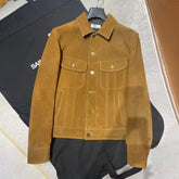 SAINT LAURENT Suede Lapel Button Jacket Coat #95154