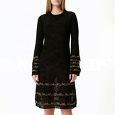 Chanel Women's Fall And Winter Embroidery Slightly Transparent Knitted Dress Butterfly Elegant Long-sleeved Mid-length Dresses Thin Temperament Ngvp #2626