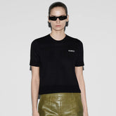 Gucci Women's Summer Solid Color Appliqued Knit Sweater Back Single Breasted Design Short Sleeve T-Shirt #75551
