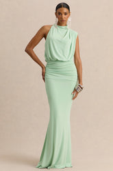 Umaira | Mint High-Neck Maxi Dress