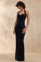 Robyn | Black Sweetheart-Neck Maxi Dress