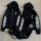 Chrome Hearts Side Floral Leg Pattern Hooded Sweatshirt Pants #375724