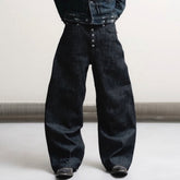 No Faith Studios Men's Spring And Summer Three-dimensional Jeans Baggy Version Of Straight Wide-leg Button Pants High Street Retro Dark Loose Pants Ngvp #1748