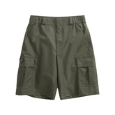Prada Men's Summer Nylon Multi-Pocket Elastic Waist Solid Color Casual Work Shorts #81195