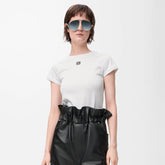 Loewe Women's Summer Solid Colour Embroidered Logo Print Round Neck Cotton Short Sleeve T-Shirt #77439