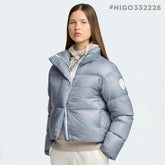 Canada Goose Cypress Cropped Puffer White Label Stand Collar Long Sleeve Glossy Windproof Waterproof Casual Lightweight Short Down Jacket #332228