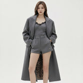 Dolce&Gabbana New Double-Breasted Long Coat Suit Shorts Suspenders #333268