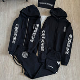 Chrome Hearts All Over Printed Dark Pattern Hooded Sweatshirt Pants #375728