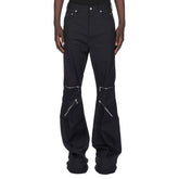 Rick Owens Men's Dark Style Trend Zipper God Pants Skinny Leg Long Flared Trousers Trendy High Street Men's Clothing Ngvp #1994