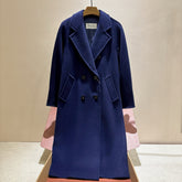 MaxMara Women's Fall/Winter Fashion Classic Solid Color V Neck Single Breasted Long Sleeve Mid Length Coat Jacket #79426