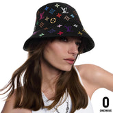 Louis Vuitton Men's And Women's Colorful Letters Embroidered Printed Cotton Reversible Fisherman's Hat Cap #75642