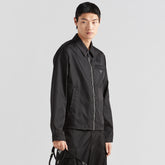 Prada Men's Fall/Winter Fashion Casual Solid Color Collared Zipper Nylon Triangular Logo Shirt Style Jacket #79153