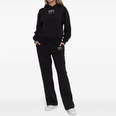 Dolce&Gabbana Women's Summer Drilling Logo Print Hooded Long Sleeve Sweatshirt Stretchy Drawstring Casual Pants Set Suit #75159
