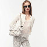 Chanel Women's Summer High Street Hollow Mesh Solid Color Round Neck Cotton Sleeveless Tank Top Vest Ngvp #1923