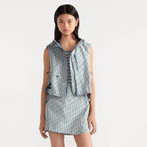 Dior Dioriviera Women's Spring/Summer Letter Print Hooded Zip Sleeveless Vest Casual Skirt Pants Set Suit #76771