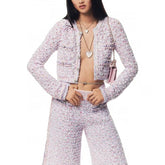 Chanel Women's Spring & Autumn Single Breasted Color Blocking Sequins Multi-Pockets Round Collar Fitted Long Sleeve Cardigan Jacket Ngvp #1957