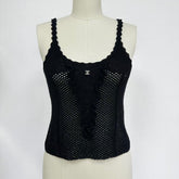 Chanel Women's Summer Fashion Casual Solid-Color Round Neck Breathable Lace Trim Tank Top Vest #78515