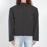 Balenciaga Women's Fall/Winter Padded Shoulder Zipper Solid Color Loose-Fit Short-Length Long-Sleeve Jacket Ngvp #2716