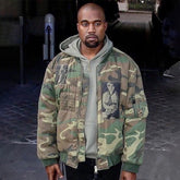 Raf Simons Men's Fall And Winter Bomber Camouflage Patch Ma1 Aviator Jacket Zipper Long Sleeve Cotton Jacket #74728