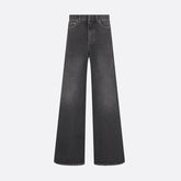 Dior Women's Four Seasons Solid Color Wide Leg Flared Pants Casual High Waist Denim Pants #71919