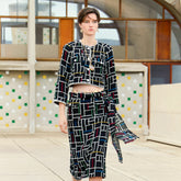 Chanel Women's Spring And Autumn Color Blocking Check Embroidery Tweed Short Jacket Ngvp #1233