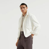 Brunello Cucinelli Men's Spring & Autumn D¨¦lav¨¦ Silk Twill Solid Color Long Sleeve Shirt Style Outerwear Jacket Ngvp #1813