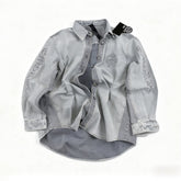 Chrome Hearts Logo Pattern Lapel Single Breasted Long Sleeve Denim Jacket #332839