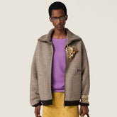 MiuMiu Cord Cotton Fleece Zipper Blouson Jacket #334098