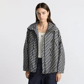 Dior Women's Fashionable Casual Winter Hooded Zipper Jacket Twill Print Long Sleeve Outerwear Jacket #78674