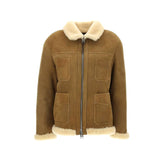 Tom Ford Men's and Women's Winter Fashion Casual Lapel Zipper Classic Four-Pocket Leather and Fleece Hybrid Jacket #78814