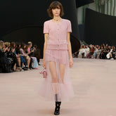 Chanel Short-sleeved Top Shorts Tweed Pink Black White#335416