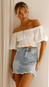 Tammy Mini Skirt - Light Denim