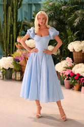 SERAPHINA Light Blue Midi Dress