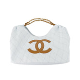 Chanel 26M Coco Beach Tote Bag In Blue Lightweight Yet Spacious With A Chain Strap That Can Be Worn Over The Shoulder Or Carried By Hand Bags Lady #197129